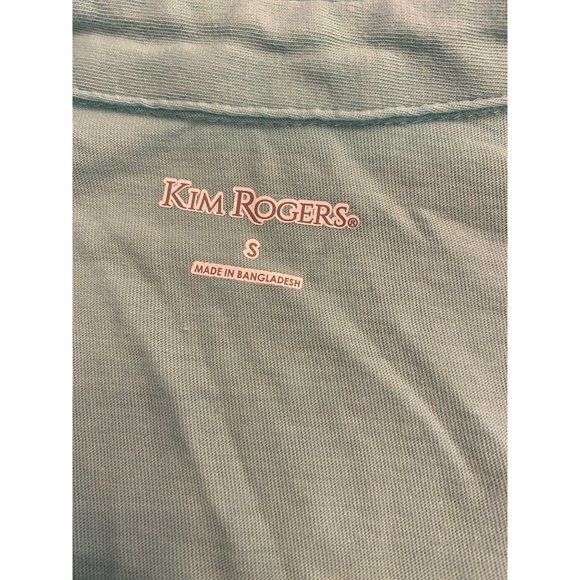 Kim Rogers Aqua Blue Embroidered Button Up Top Women's S - Picture 5 of 7